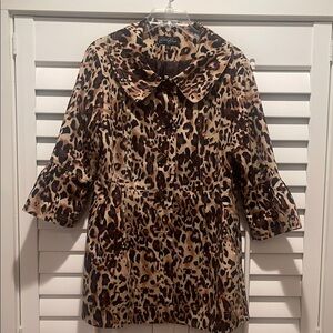 Leopard Print Jacket with 3/4 Sleeves